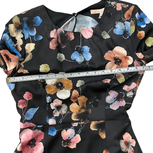 Anthropologie Hutch Shea Floral Mini Dress Black 6‎ Long Sleeve Ruffle Romantic - Picture 14 of 16